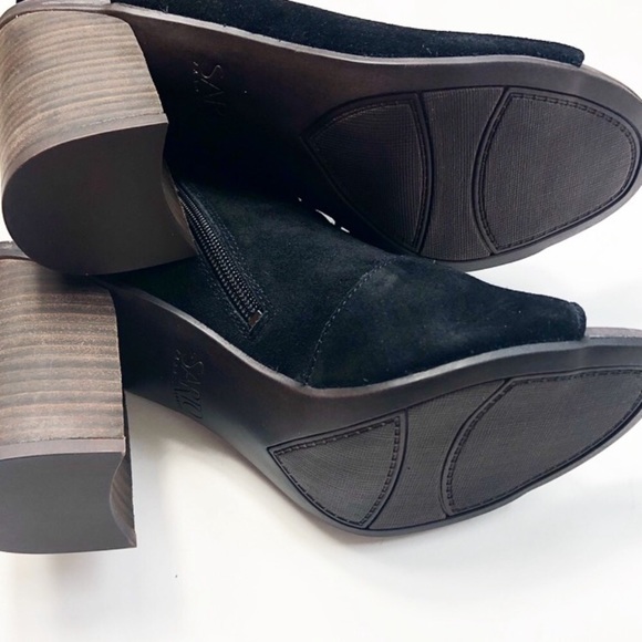 Franco Sarto Lace Up Peep Toe Heels Black Size 8.5 - Picture 6 of 8